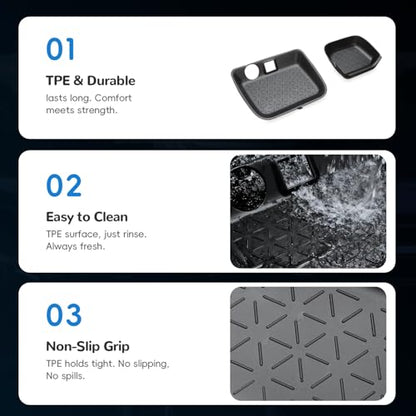auovo Passenger Storage Organizer Mat Compatible with Toyota RAV4 Accessories 2025 2024 2023 2022 2021 2020 2019 RAV-4 Drivers Side Cubby Organizer Passenger Glove Box Organizer Tray (3PCS)