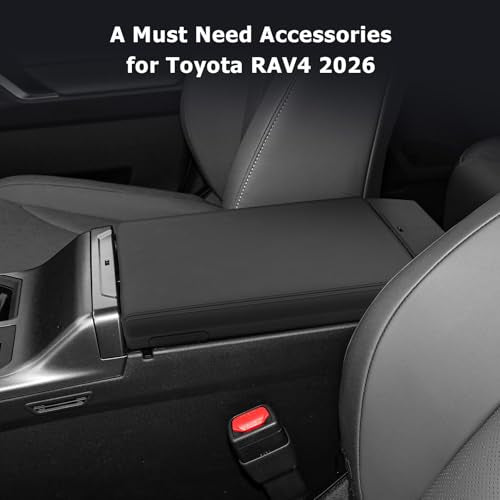 LUWU 2026 RAV 4 Center Console Cover Compatible with 2026 RAV 4 LE/XLE/Limited/Adventure/TRD Off-Road Accessories 2026 RAV 4 Armrest Cover Armrest Console Cover Silicone Material(Black) - color: RAV 4 2026 Armrest Cover Silicone Material