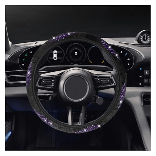 Bling Car Steering Wheel Cover, 15" Crystal Rhinestone Anti-Slip Auto Steering Wheel Protector, Soft Breathable Vehicle Interior Decorative Protector Accessories for Most Cars(Purple) - color: Purple