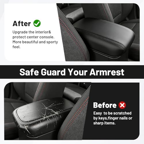 Autorder Center Console Cover for 2022-2025 2026 Ford Maverick Accessories Armrest Cover Anti-Scratch Middle Console Pad Leather Armrest Protector - size: 22-26 Ford Maverick