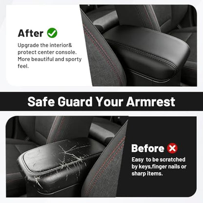 Autorder Center Console Cover for 2022-2025 2026 Ford Maverick Accessories Armrest Cover Anti-Scratch Middle Console Pad Leather Armrest Protector - size: 22-26 Ford Maverick
