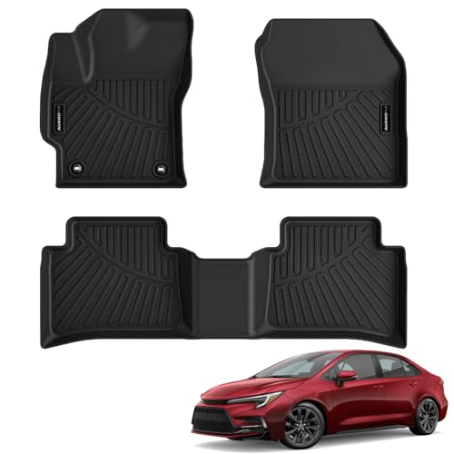 All Weather Floor Mat Fit for Toyota Corolla(Include Hybrid Exclude Hatchback) 2026 2025-2020 TPE Rubber Liners Corolla Accessories All Season Guard Odorless Anti-Slip Liner Black - size: corolla|2020-2026|floor mats