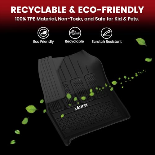 LASFIT Floor Mats for Jeep Grand Wagoneer/Grand Wagoneer L 2022 2023 2024 2025 7 Seats (NOT Fit Wagoneer & 8-Seat) All Weather TPE Custom Fit Car Mats Floor Liners 1st & 2nd & 3th Row, Black - style: Grand Wagoneer 7-Seat 2022-2025