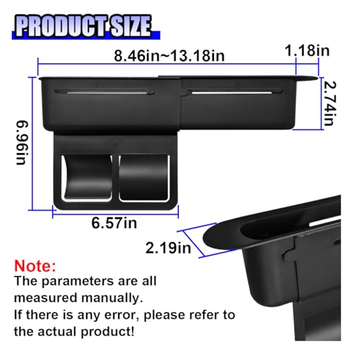 YoRise Car Seat Gap Filler, Multifunctional Car Seat Organizer, Phone Holder Between Seats & Console, Automotive Storage Box Accessories for Keys, Sunglasses, Cards, Phones (Black) - color: Black