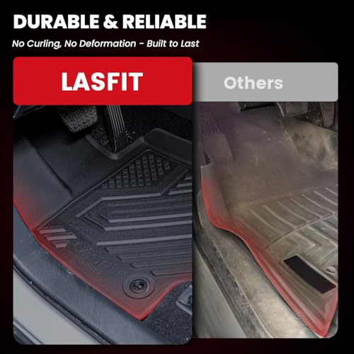 LASFIT Floor Mats for Kia Telluride 2027 (Only Fit Gas, Not Fit Hybrid), All Weather TPE Custom Fit Floor Liners 1st & 2nd & 3rd Row Car Mats Accessories, Black - size: 3)For Kia Telluride | 2027