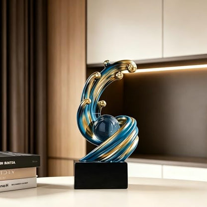 AWNR Blue Abstract Art Statue, Sculptures Home Decor for Shelf, Living Room, Table Top, Dining Table Centerpiece, Office, Men's Room, Entryway (Abstract A) - style: Abstract A