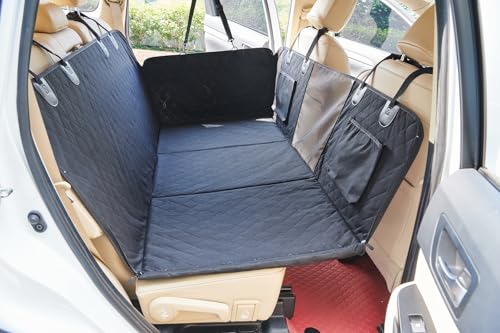 petalage Dog Truck Seat Cover for Back Seat, Hard Bottom Pet Hammock for Car, Bed Extender for 2-4 Large Dogs, Waterproof Seat Protector, Universal XL Size Fits for Crew Cab Truck, SUV, Black - size: Fullsizeblack