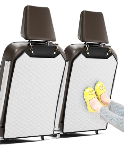 Owleys Kick Mat Back Seat Protector - Car Back Seat Cover for Kids Feet - Waterproof & Sturdy Protector for Upholstery from Dirt, Mud, Scratches and Stain (White 2 pcs) - color: White 2 pcs