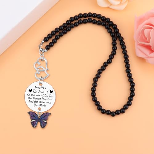 Thank You Car Hanging Accessories Appreciation Gifts for Coworkers Employee Teacher Women Men Leaving Gift Rear View Mirror Hanging for Her Retirement Goodbye Farewell Gift Rear View Mirror Car Charm