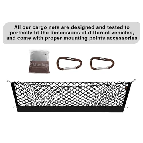 Truck Bed Cargo Net Trunk Netting Compatible with 2025 2026 Toyota 4Runner Accessories, Pickup Cargo Organizer SUV Sedan Storage Net w/Heavy Duty Carabiners - style: 2025+ 4Runner
