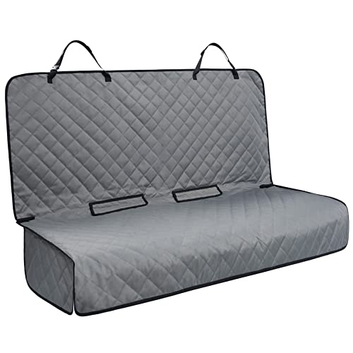 Bench Car Seat Cover Protector - Waterproof, Heavy-Duty and Nonslip Pet Car Seat Cover for Dogs with Universal Size Fits for Vehicles, Trucks & SUVs(Grey) - color: GREY, size: 49" L × 56" W