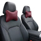 Car Pillow for Car Neck Pillow for Driving Seat Leather Neck Support Soft Cushion Support Head-Rests for Vehicle Sleeping with Elastic Adjustment Strap 2PCS (Neck, Red)