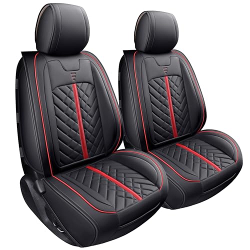 Tacoma Seat Covers Compatible with Toyota Tacoma 2005-2023 2024 2025 2026 Access Crew Double Cab Truck TRD Pro Trail Edition Limited SR5 Offroad Car Cushions (2 PCS Front/Black-Red) - color: 2 PCS Front/Black-Red