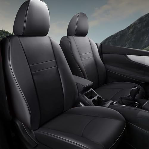 AOMSAZTO Custom Fit Seat Cover for Nissan Rogue Regular(Not for Hybrid &Sport) 2014 2015 2016 2017 2018 2019 2020 Full Set Faux Leather Rogue Seat Cover Protector Black - color: Black, size: Rogue 2014-2020 S/SV/SL Full Set (Not for Sport)
