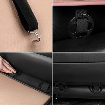 Universal Front Leather Car Seat Covers Pink 2 Pcs Luxury Seat Covers, Anti-Slip Waterproof Auto Driver Cushions Fit SUV Pickup Van Sedan, Chevy Silverado GMC Sierra Dodge Ram Tacoma Ford - color: Pink-FRONT PAIR