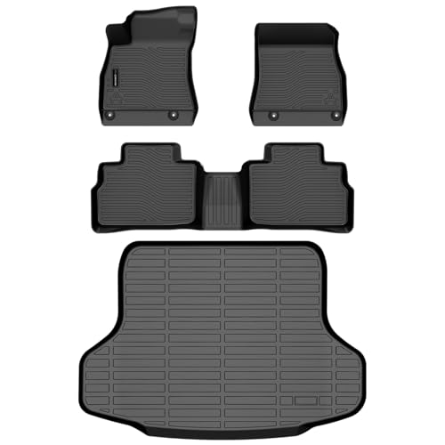 All Weather Floor Mats Cargo Mat Fit for Nissan Sentra 2020-2025 TPE Liners Sentra Accessories Set All Season Guard Odorless Anti-Slip Floor Mats Cargo Mat Black - size: 2) sentra|2020-2025|floor+cargo mats