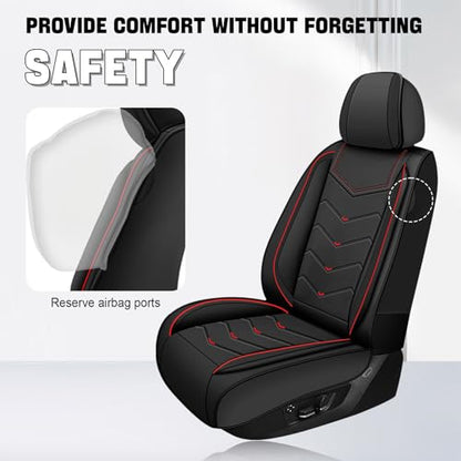 Car Seat Cover for KIA Soul 2010-2025, Driver's Seat Covers,Non-Slip Waterproof seat Cover,Wear-Resistant Nappa Leather car seat Covers. (Standard 2 Seats/Black) - color: Black, size: Standard 2 Seats