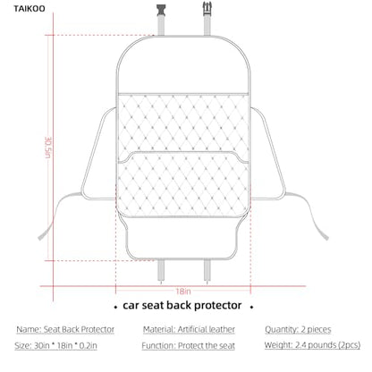 TAIKOO Seat Back Protector,Shields Seat Backs from Kicks and Adds Storage | kick mats back seat protector easy to install and clean, well-crafted, sturdy, durable and stylish.2 Pack - color: Style A-Brown