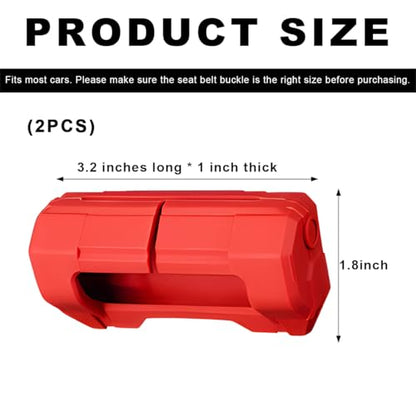 2 PCS Car Seat Belt Buckle Covers, Anti-Scratch Silicone Auto Seatbelt Clips Protector, Universal Seat Belt Buckle Protective Sleeve for SUVs Vans Trucks, Car Accessories (Red) - color: Red