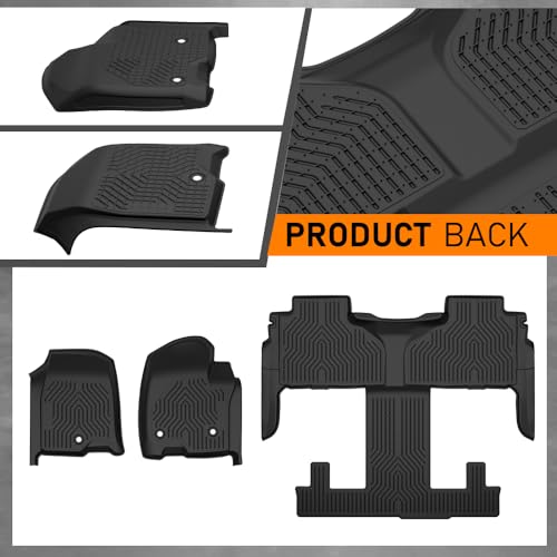 G-PLUS Floor Mats Compatible with 2021-2025 Chevy Tahoe/GMC Yukon (7 Seats) w/2nd Row Bucket Seats, TPE All Weather Custom Fit Full Cover Protection Front & 2nd Row Floor Liners Accessories,3PCS - size: 2021-2025|Fit Chevy Tahoe & GMC Yukon|3PCS