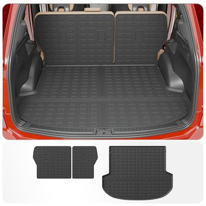 Cargo Liner Compatible with 2021-2023 Hyundai Santa Fe 5 Seats Trunk Liner Cargo Mat TPE All Weather Back Seat Cover Protector 2022 Santa Fe Accessories (Trunk Mat+Backrest Mats) - style: For Hyundai Santa Fe | 2021-2023