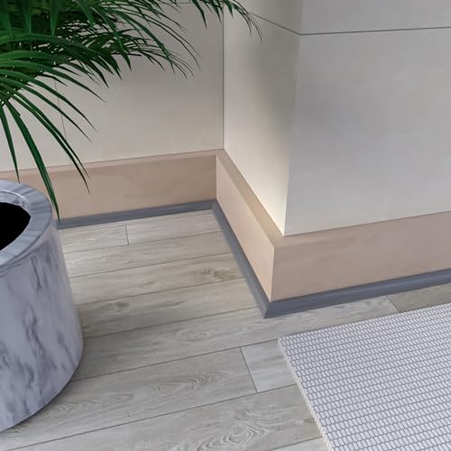 Flexible Quarter Round Molding, Mini Peel and Stick Rubber Trim Moulding(118Inch) - color: Gray, size: 10 Feet
