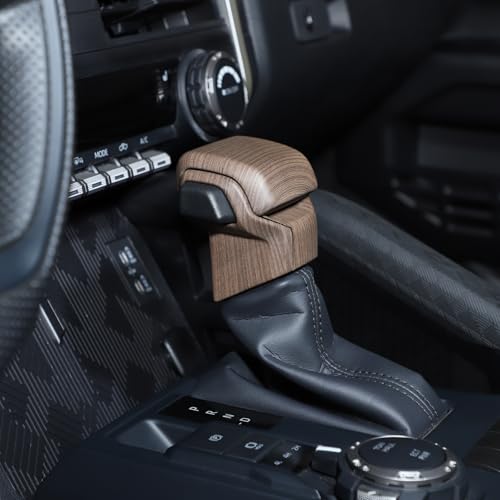 Aunginsy Car Gear Shifter Handbrake Trim Cover Kit Compatible with Toyota Tacoma 2024 2025 2026 & 4Runner 2025 2026, Center Console Gear Shift Knob Head Protective Cover Decorator Interior Accessories - color: Pear Wood Grain Pattern(A+B)