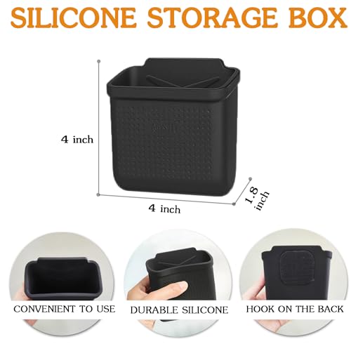 for Tesla Model 3 Model Y Accessories Center Console Organizer Tray Storage Box Cell Phone Pocket Silicone Hook Bag Sunglasses Holder Coin Case for Flocking - size: Center Console Tray