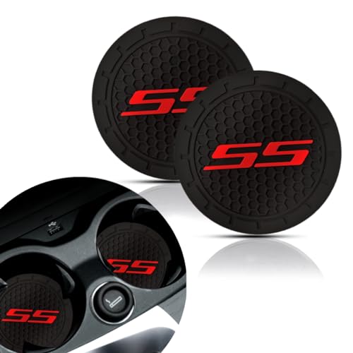 2Pcs Car Cup Holder Coaster for Camaro SS Accessories Auto Anti Slip Cup Holder Insert Coaster Car Interior Accessories (SS) - color: Ss