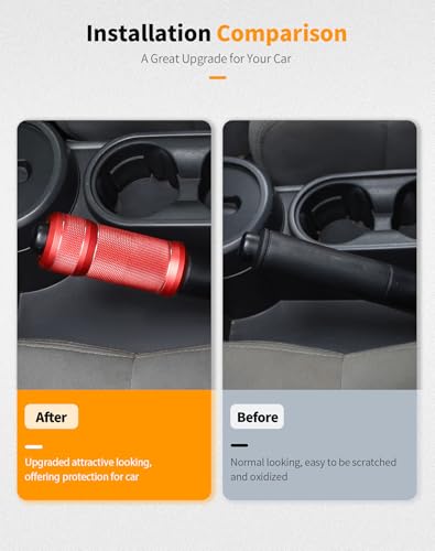 Hoolcar Hand Brake Cover Fit for Jeep Wrangler JK JKU 2007-2010 - color: Red