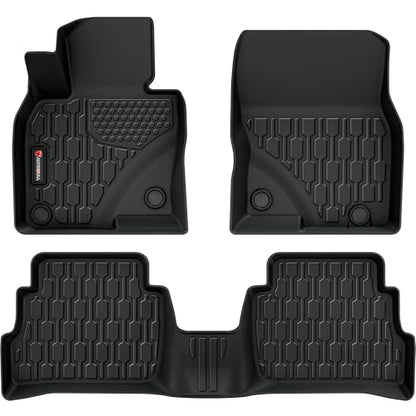 Floor Mats Compatible with Mazda CX-5 2017-2025, All Weather TPE Floor Liners, Custom Fit Car mats, 1st & 2nd Row, Black
