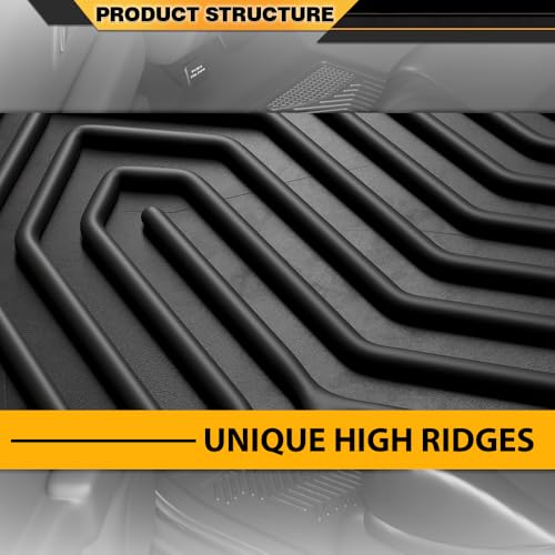 G-PLUS 3PCS Floor Mats Cargo Liners, Compatible with 2016-2024 Dodge Durango, Fit Jeep Grand Cherokee 2016-2021/Cherokee WK 2022, 1st & 2nd Row TPE Liners, All Weather Full Cover Protection - size: Fit Dodge Durango 2016-2024 | Black 3PCS