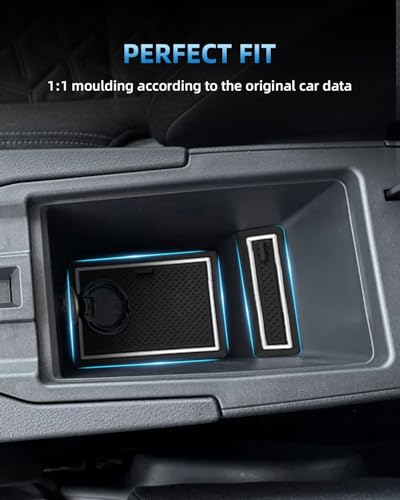 Door Slot Pad for Nissan Kicks (S/SV/SR) 2025 2026 – 11PCS Anti-Slip Cup Holder Insert Liners Center Console & Door Pocket Mats (WhiteTrim)