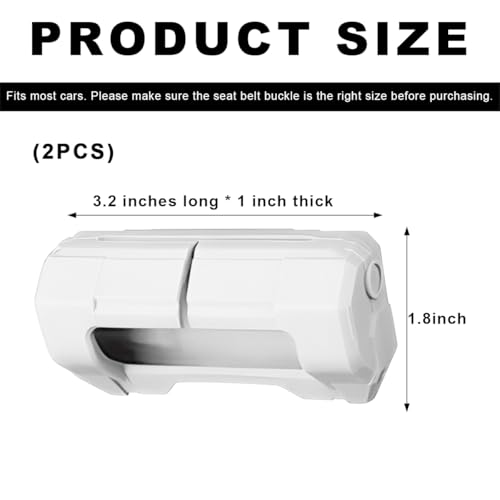 2 PCS Car Seat Belt Buckle Covers, Anti-Scratch Silicone Auto Seatbelt Clips Protector, Universal Seat Belt Buckle Protective Sleeve for SUVs Vans Trucks, Car Accessories (White) - color: White