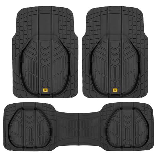 Cat Car Floor Mats for Trucks, Cars - Reservoir Deep Dish All-Weather Car Mats, Waterproof Automotive Floor Liners for Cars Trucks SUV, Universal Car Accessories, Black - style: Deep Dish Reservoir