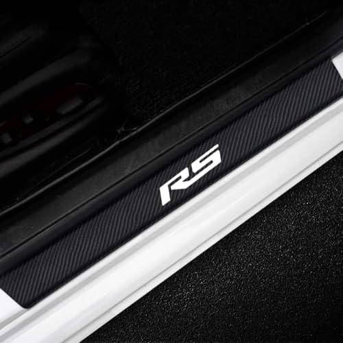 LEXLEY For 2019-2026 Blazer 2018-2026 Equinox 2018-2025 Traverse Carbon Fiber Style Leather Door Sill Protector Guard Sills Protector Trim,Welcome Pedal Protect 4PCS-SLIVER