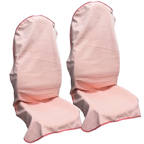 Waterproof Car Seat Cover for Front Seats, Protector for Cars SUVs Trucks, Sweat Towel Seat Covers Bucket for Gym,Workout,Beach,Hiking,Running and Swimming(Pink, 2PCS Front Seat Towel) - color: Pink, size: 2PCS Front Seat Towel
