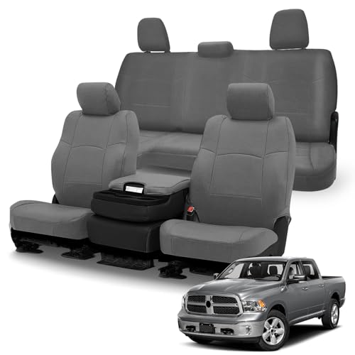 Seat Cover Compatible with 2013-2018 Dodge Ram & 2019-2022 Classic Ram Crew Cab, Neoprene Durability Truck Seat Cover, ONLY Fit Full Bench Rear Seat Without Armrest, NOT for 60/40 Seat - color: Gray, size: 2013-2022 Ram 1500/2500 Front & Rear