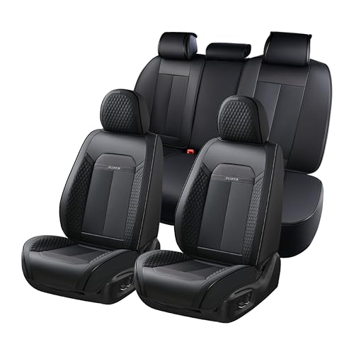Car Seat Covers Full Set, Automotive Seat Covers, Black Car Seat Cover, Waterproof Seat Protectors Universal fit for Car Truck Van SUV - Dark Black - color: Dark black, size: Fullset