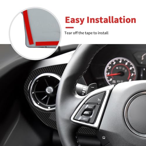 4Pcs Interior Trim Kit Cover Fit for 2016-2026 Chevy Camaro, Dashboard Gearshift Panel Cover,Carbon Fiber
