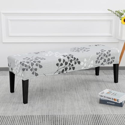 SPRINGRICO Stretch Dining Bench Cover, Removable Bench Slipcover Washable Bench Seat Protector Rectangle Bench Cover for Dining Room, Living Room, Bedroom, Kitchen (Byron Palm) - color: Byron Palm