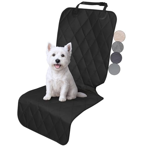VIVAGLORY Dog Front Seat Cover Seatflex Car Seat Protector for Dog, Car Cover for Pet, Front Single Bucket Captain Chair Protector, Standard, Black, 1Pack