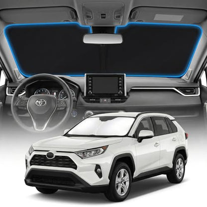 for Toyota Rav4 Sun Shade Windshield Cover - Custom Fit Rav4 Accessories 2019-2025 2026 Sunshade Foldable UV Protection & Heat Shield Sun Visor Accessories - size: For Toyota Rav4 2019-2026