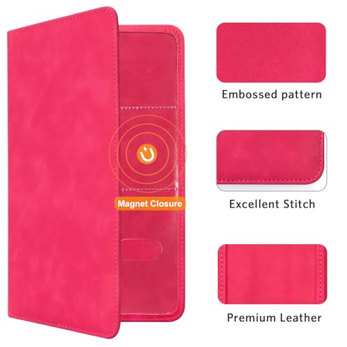 CoBak Car Registration and Insurance Holder - Vehicle Glove Box Car Organizer,Auto Truck Comparment Accessories Case with Magnetic Closure for Driver License,Cards - color: L-Ruby Red