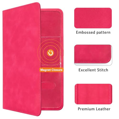 CoBak Car Registration and Insurance Holder - Vehicle Glove Box Car Organizer,Auto Truck Comparment Accessories Case with Magnetic Closure for Driver License,Cards - color: L-Ruby Red