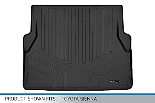 SMARTLINER All Weather Custom Fit Cargo Liner Behind The 2nd Row Compatible with 2021-2025 Toyota Sienna - color: Toyota Sienna 2021 - 2025