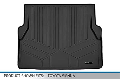 SMARTLINER All Weather Custom Fit Cargo Liner Behind The 2nd Row Compatible with 2021-2025 Toyota Sienna - color: Toyota Sienna 2021 - 2025