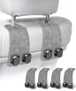 Car Purse Holder - Luxurious Leather, 4PCS Headrest Hooks with 100% Metal Hangers for Seat, Multifunctional Car Bag Hooks, Grey - color: GREY 4Pack