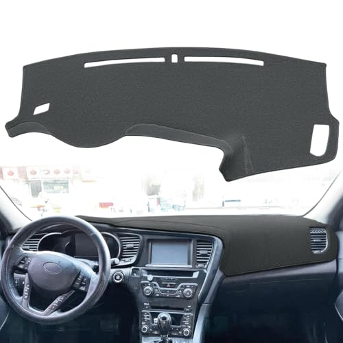 Dash Cover Mat Custom Fit for Kia Optima with Light Sensor w/o Speaker Dashboard Pad Cap Carpet Protector K342 (Dark Gray) - color: Dark Gray