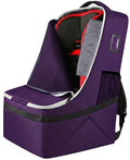 YOREPEK Padded Carseat Travel Bag for Airplane, Car Seat Travel Backpack with Shoulder Straps, Gate Check Car Seat Bags for Air Travel, Toddler Airplane Travel Essentials - color: Dark Purple